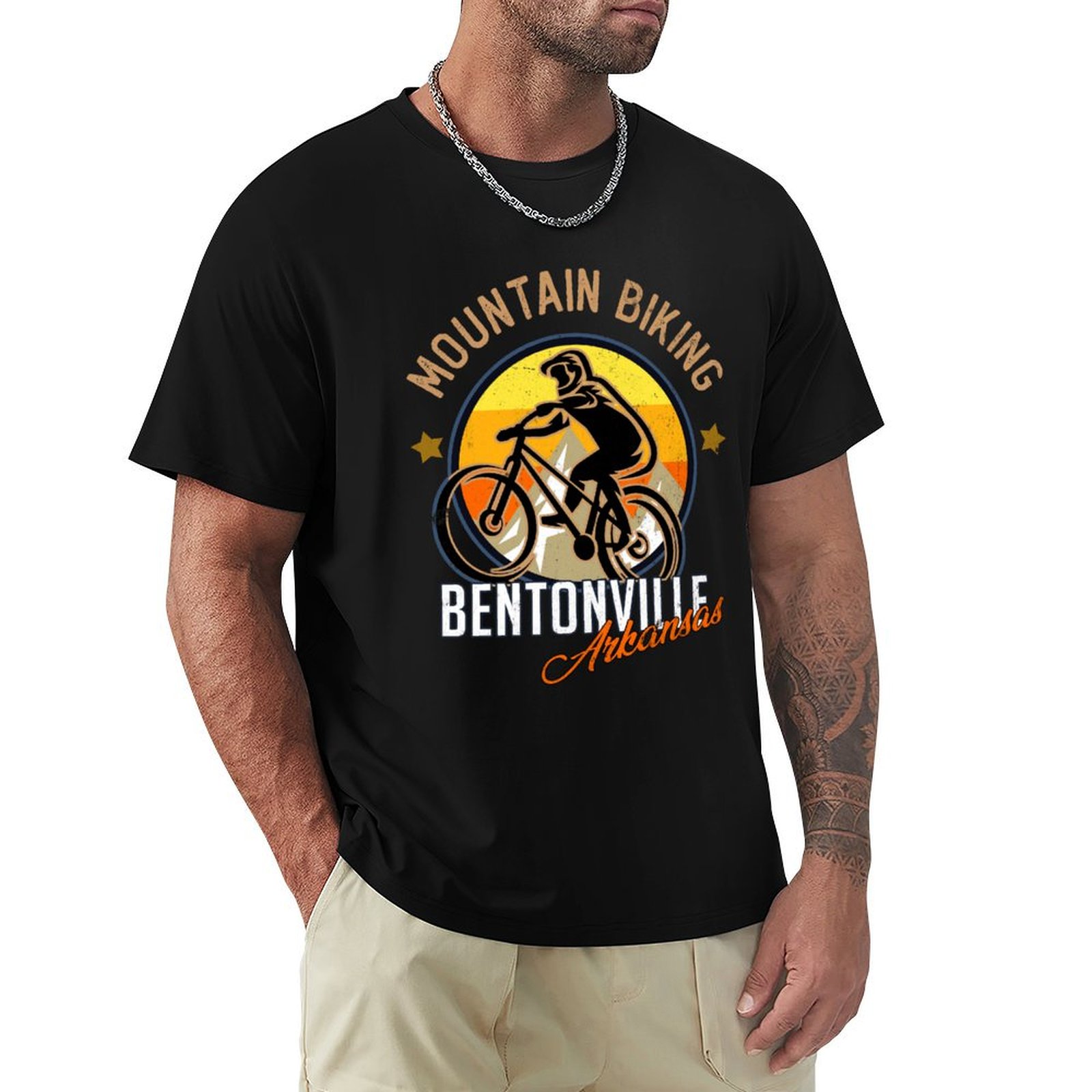 Mountain Biking Bentonville Arkansas - T-shirt da ciclismo in montagna di